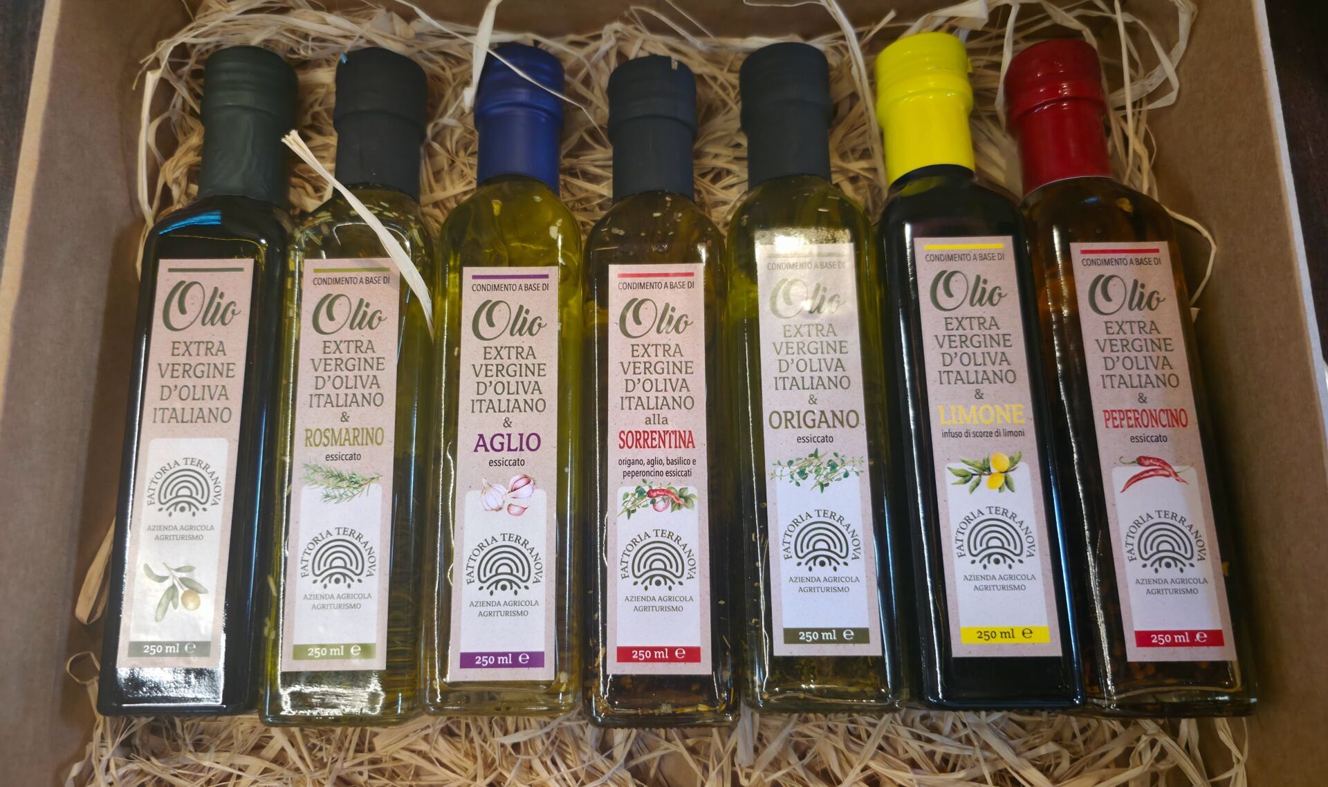 Extra virgin olive oils made on the farm