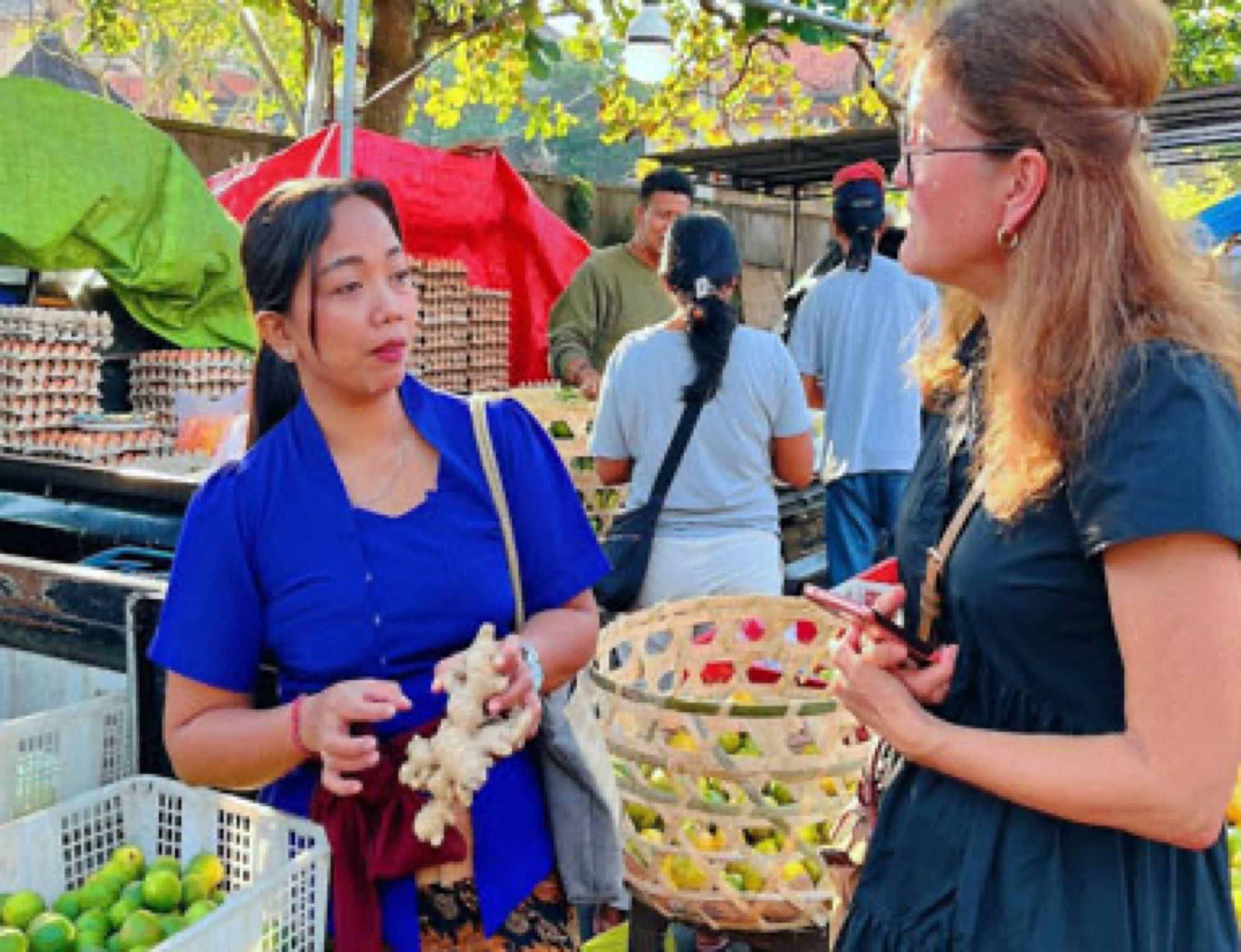 Visiting the local market