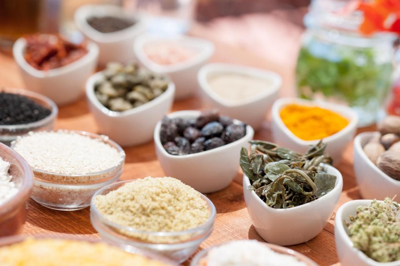 Local ingredients laid out for the cooking class