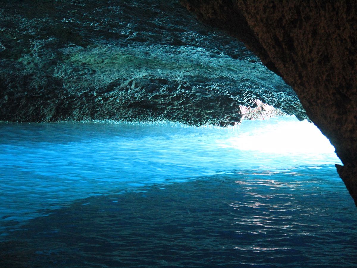 The sea entrance to the Blue Cave