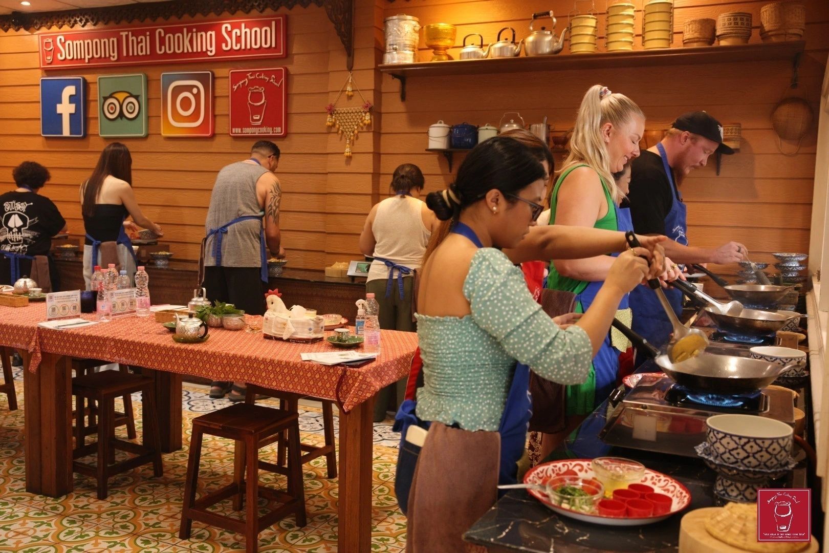 Cooking at individual stations
