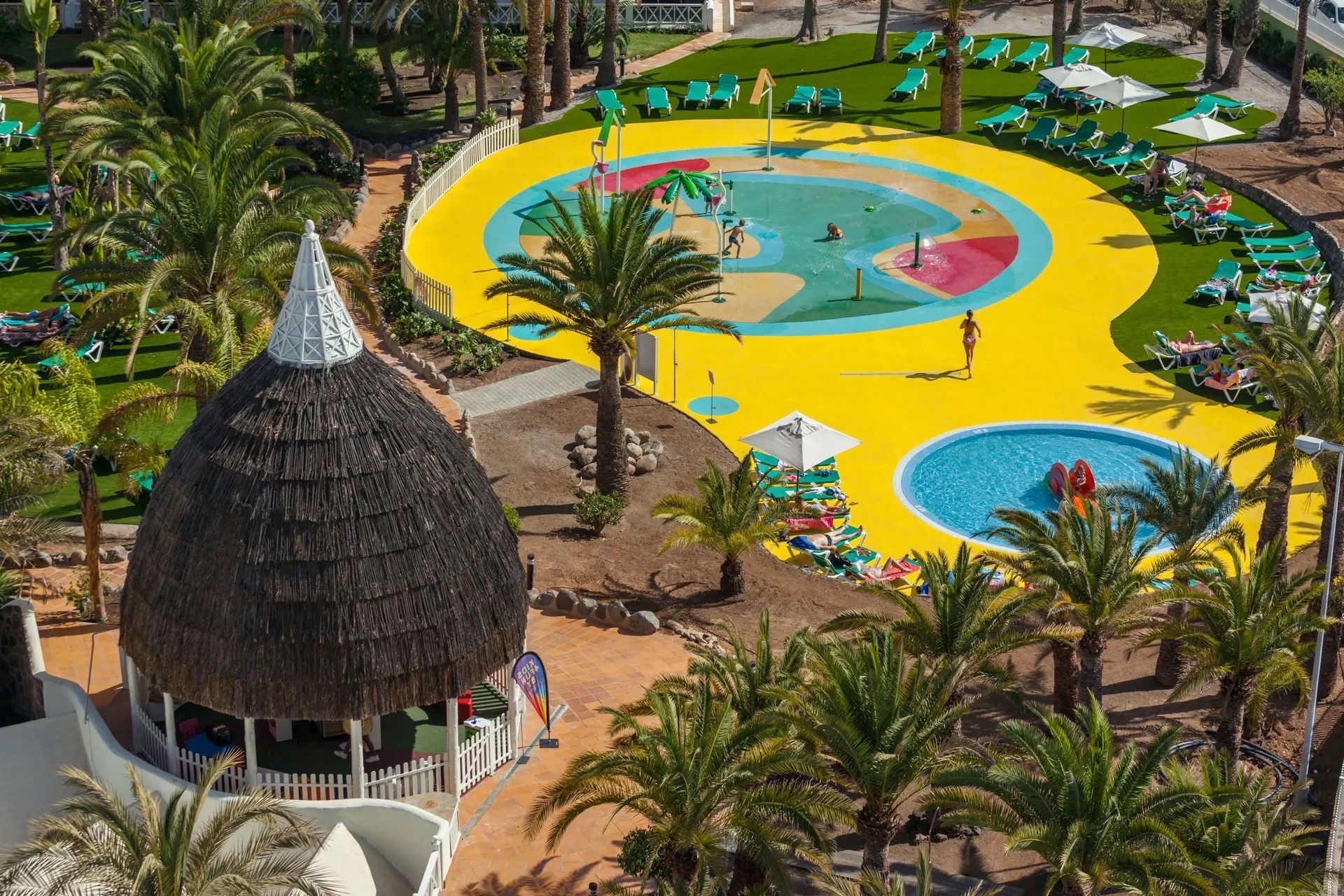Children's splash area seen from above, Abora Buenaventura