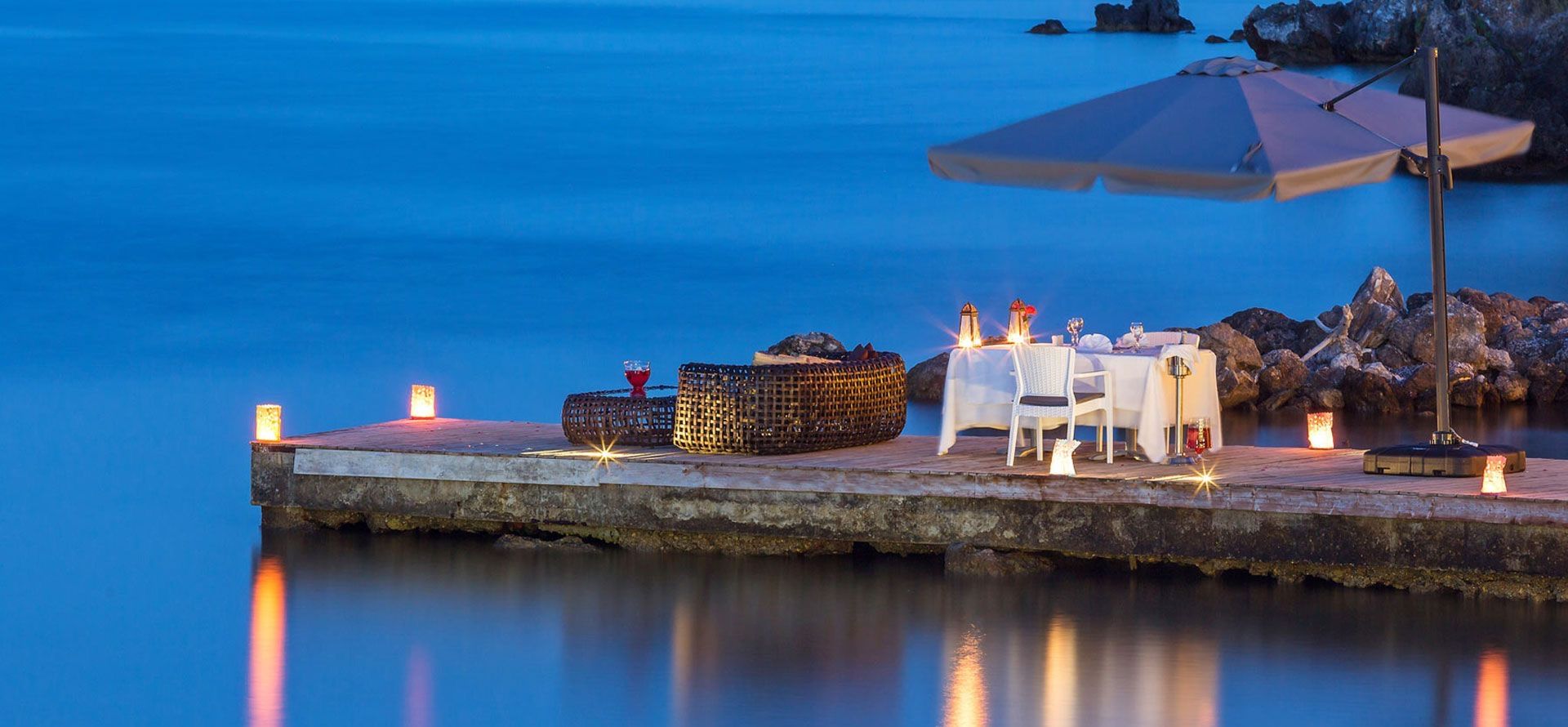 Evening table on the jetty