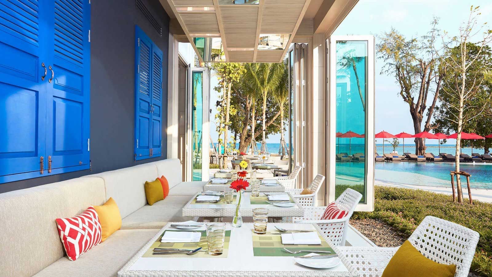 Amaya Food Gallery by the pool