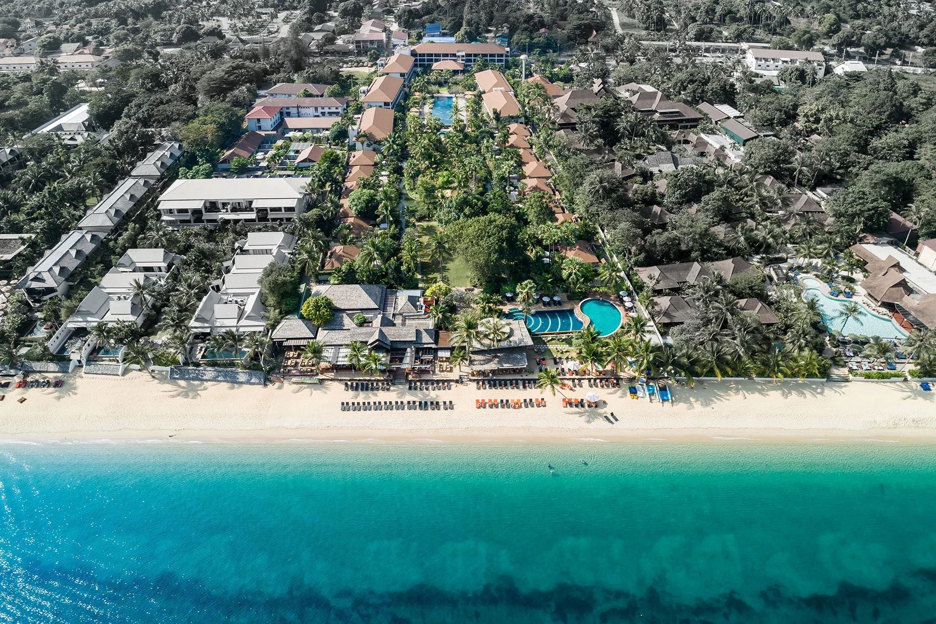 Aerial view of the resort on Bophut Beach