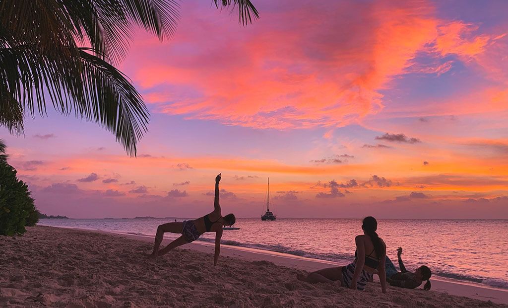 Sunset on the beach at Dhigurah