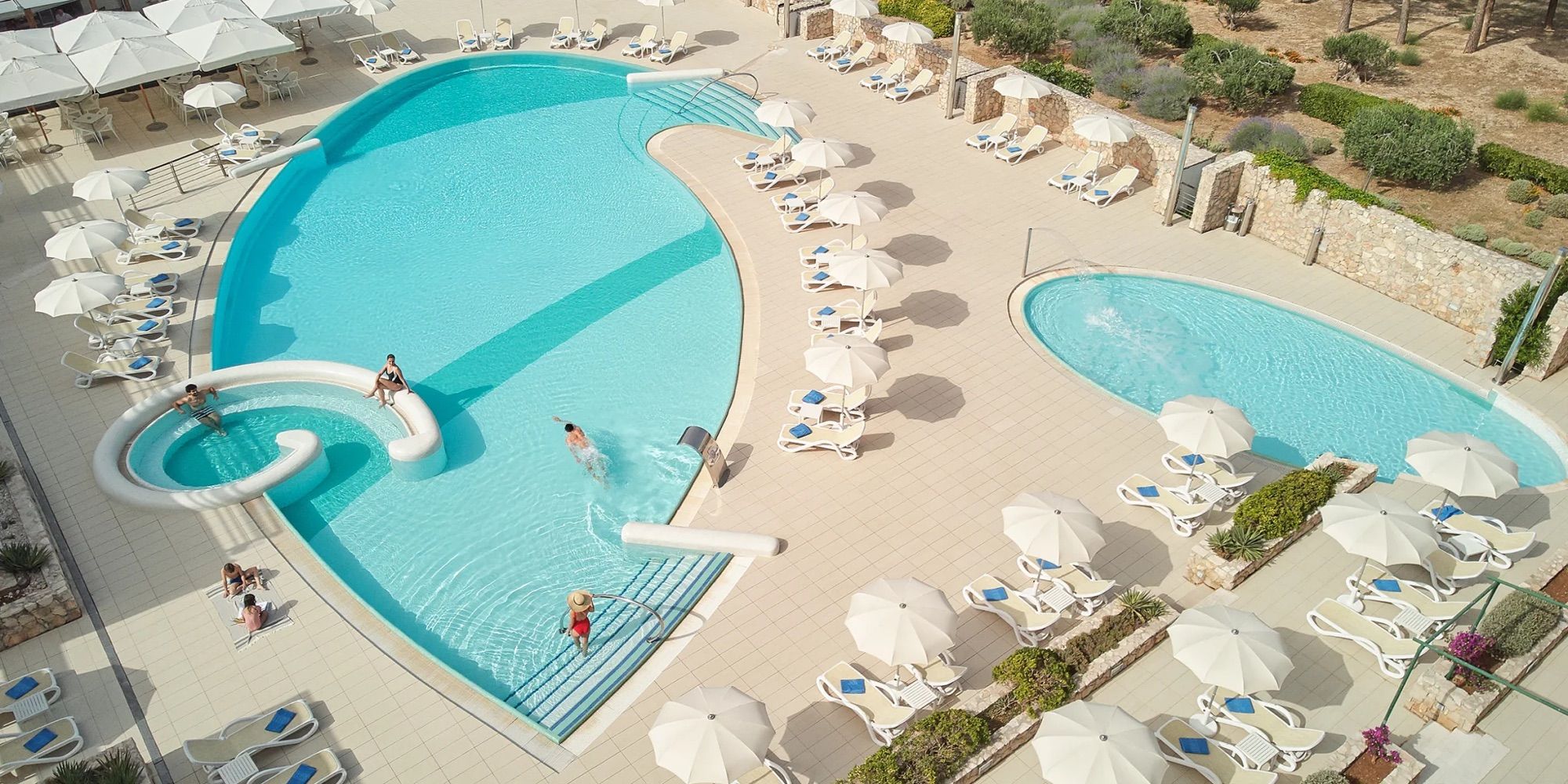 Outdoor pools from above