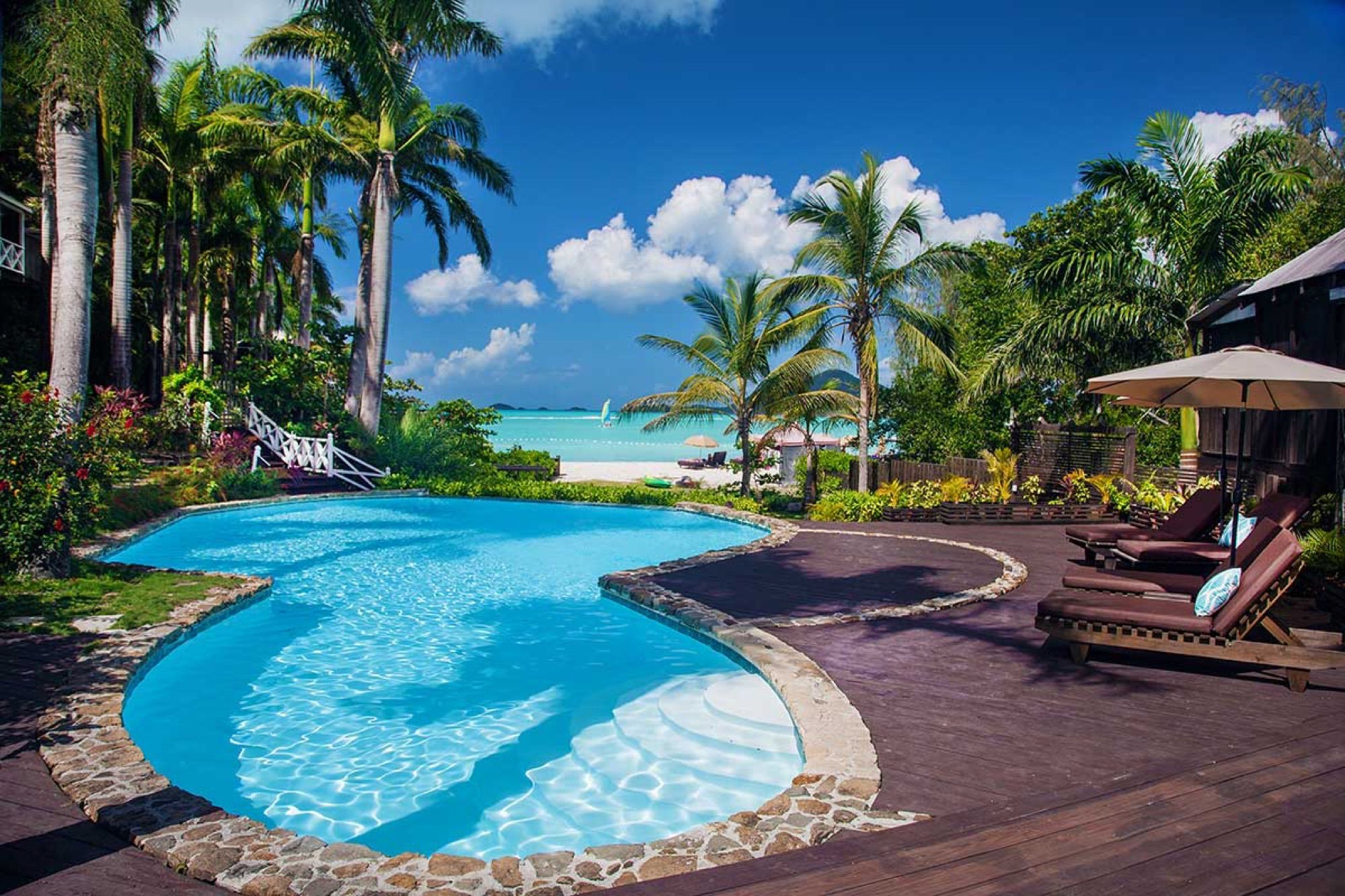 Main pool with sea view at Cocos