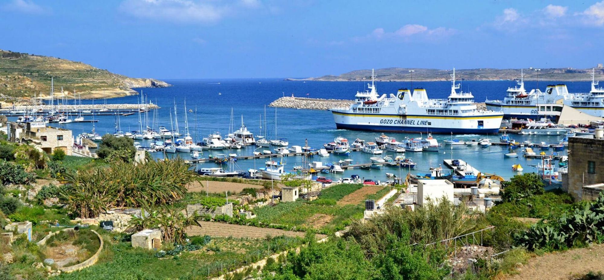 View over Mġarr harbour and the Gozo ferry