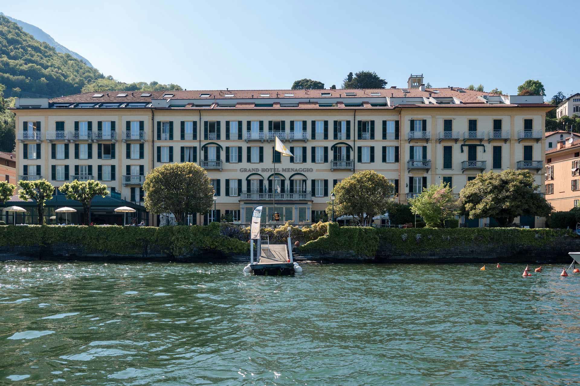 The hotel seen from Lake Como