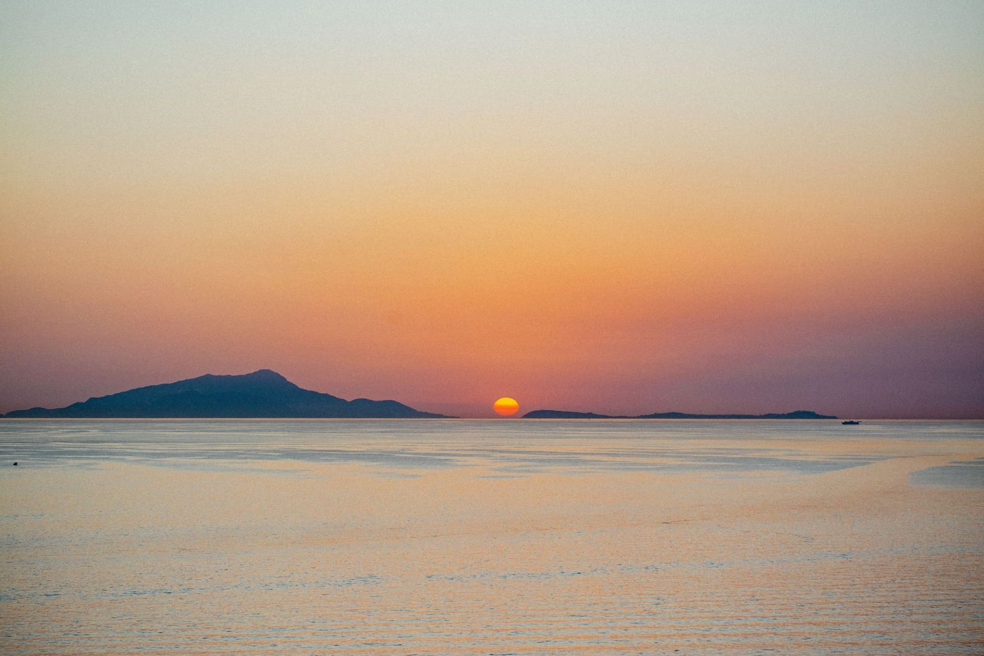 Sunset over the Gulf of Naples from the hotel