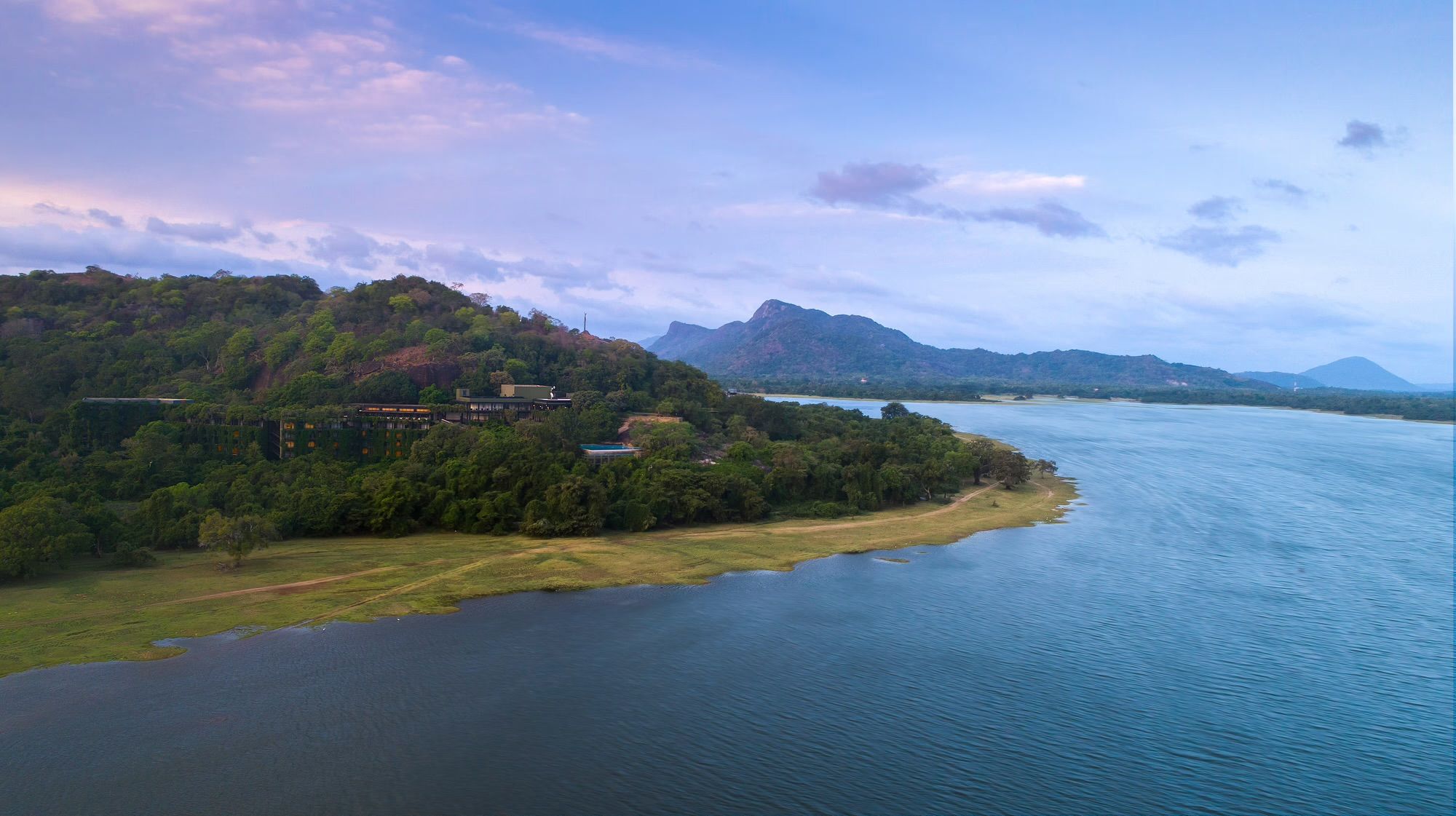 Kandalama tank with Sigiriya on the horizon