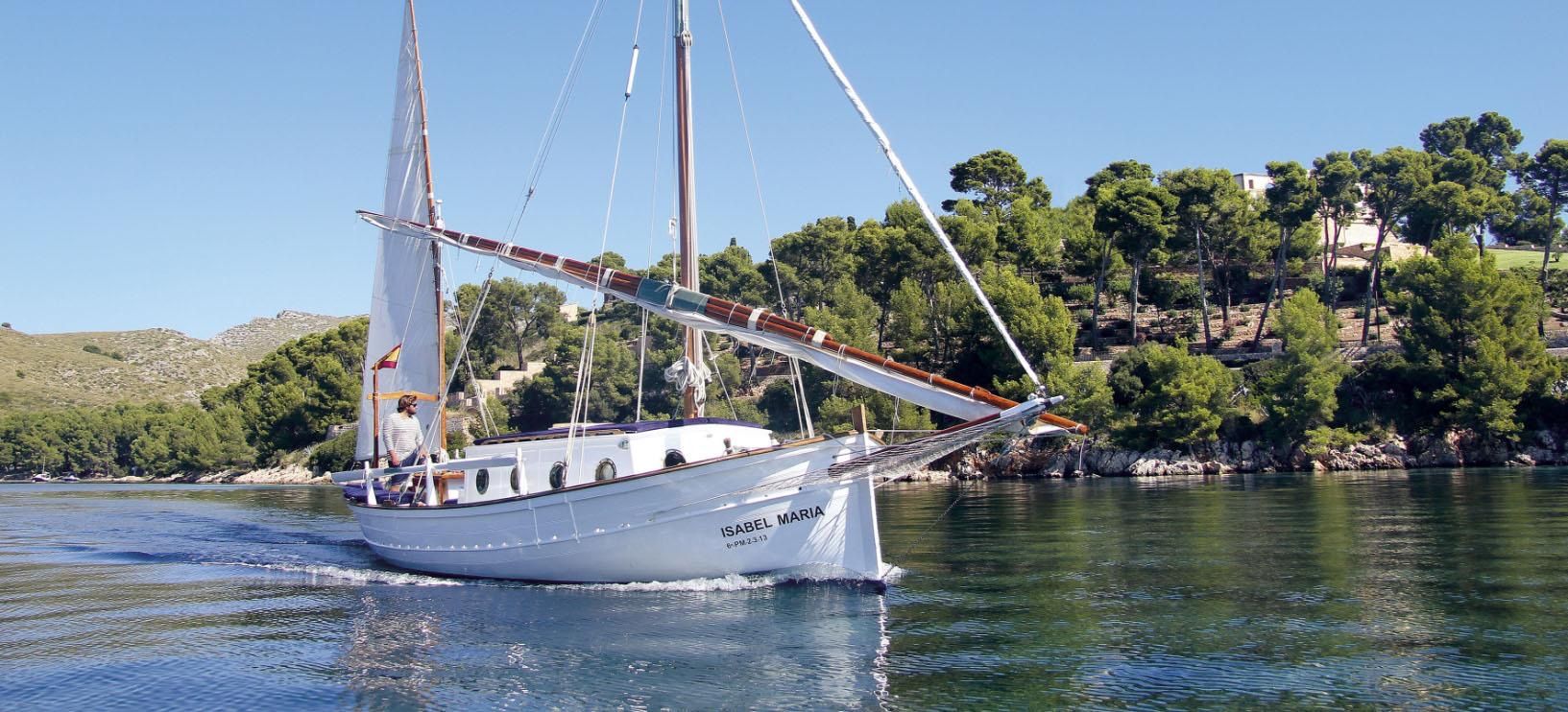 The hotel's traditional sailing boat on Pollença Bay