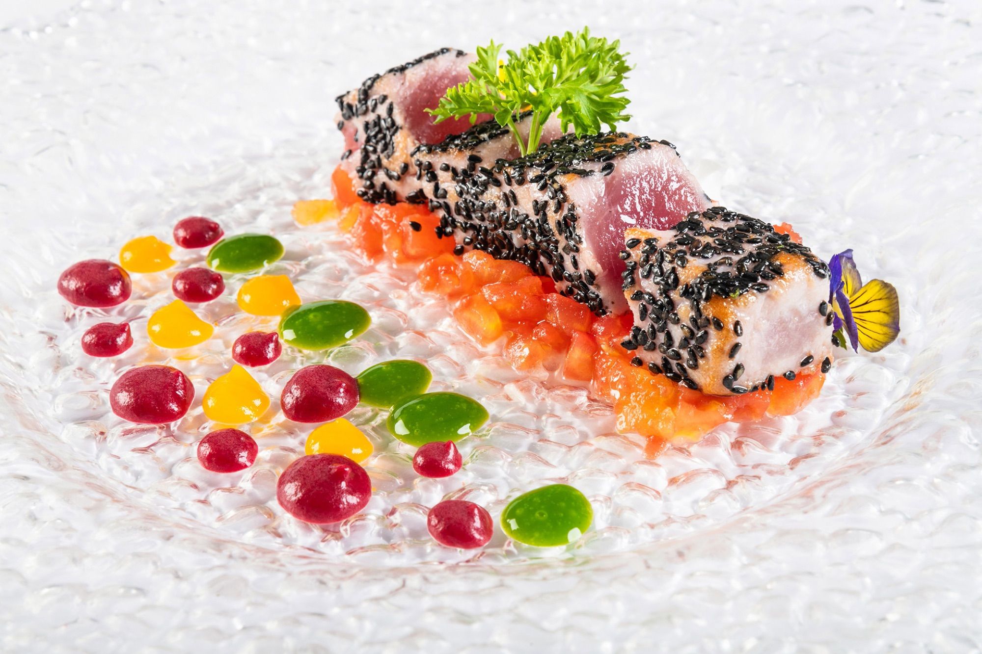 Seared tuna dish from the hotel restaurant