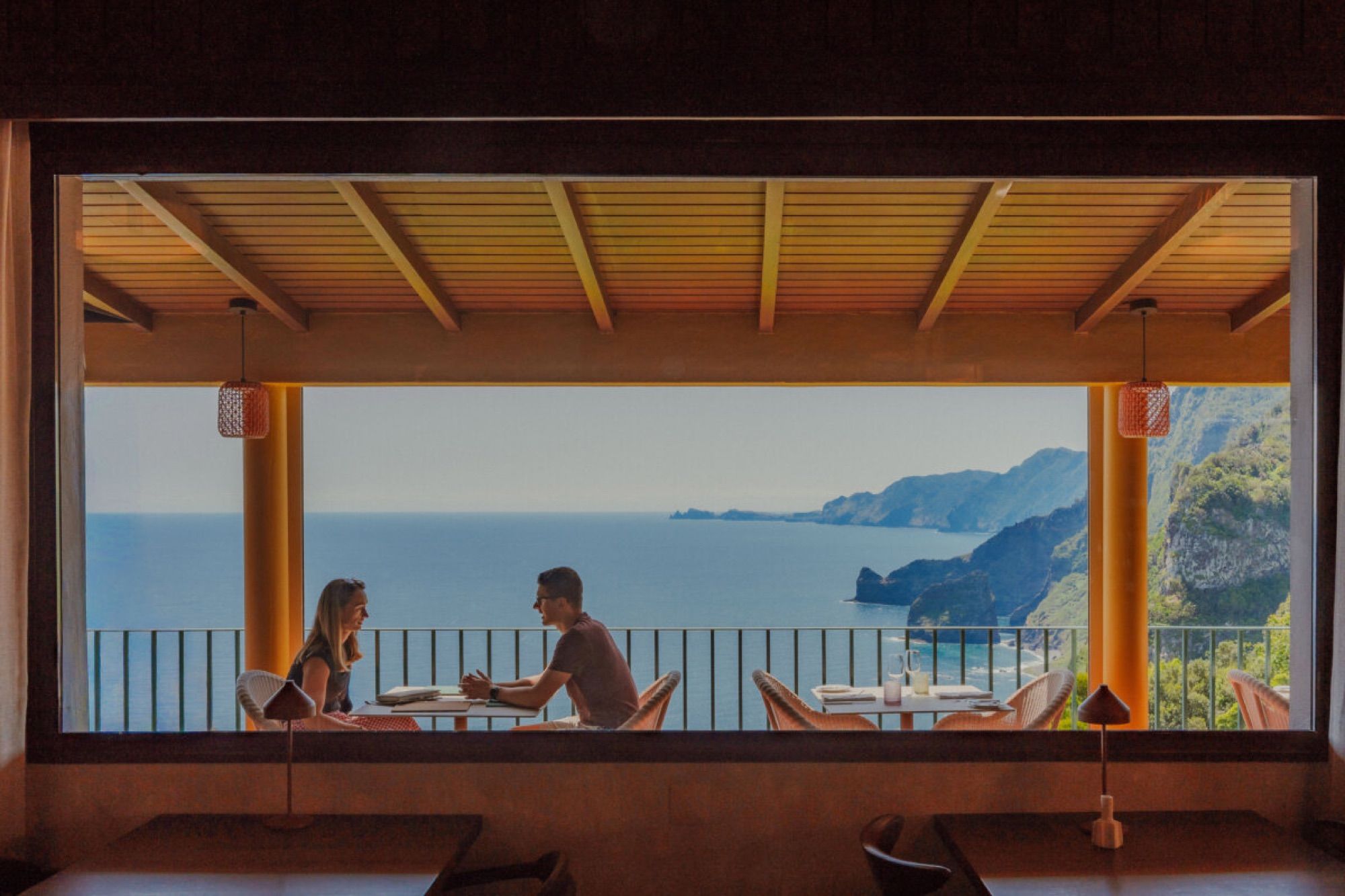 Restaurant veranda looking along the north coast