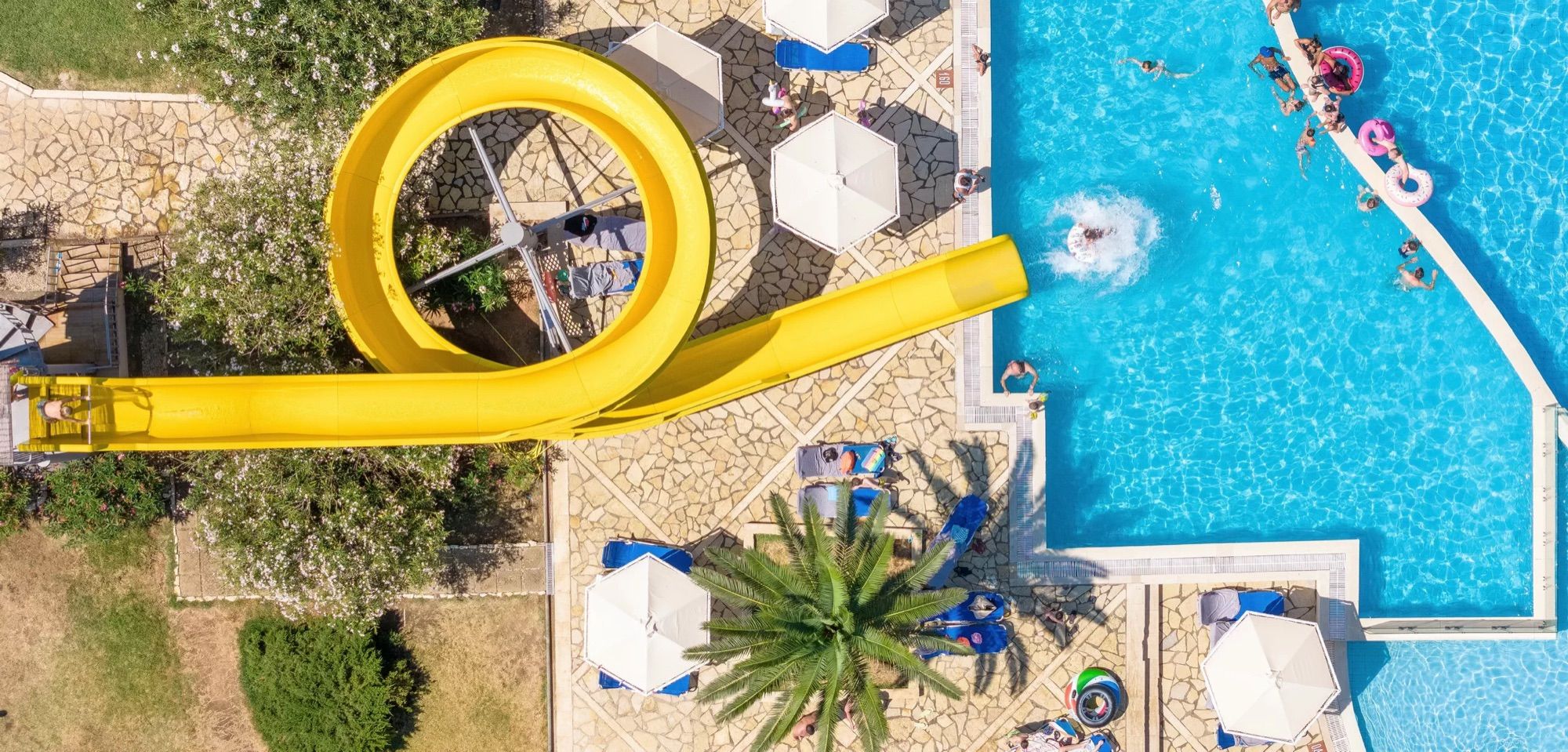 Waterslides in the children's pool area