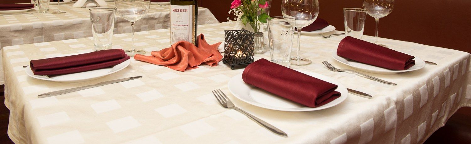 Table laid in the hotel restaurant