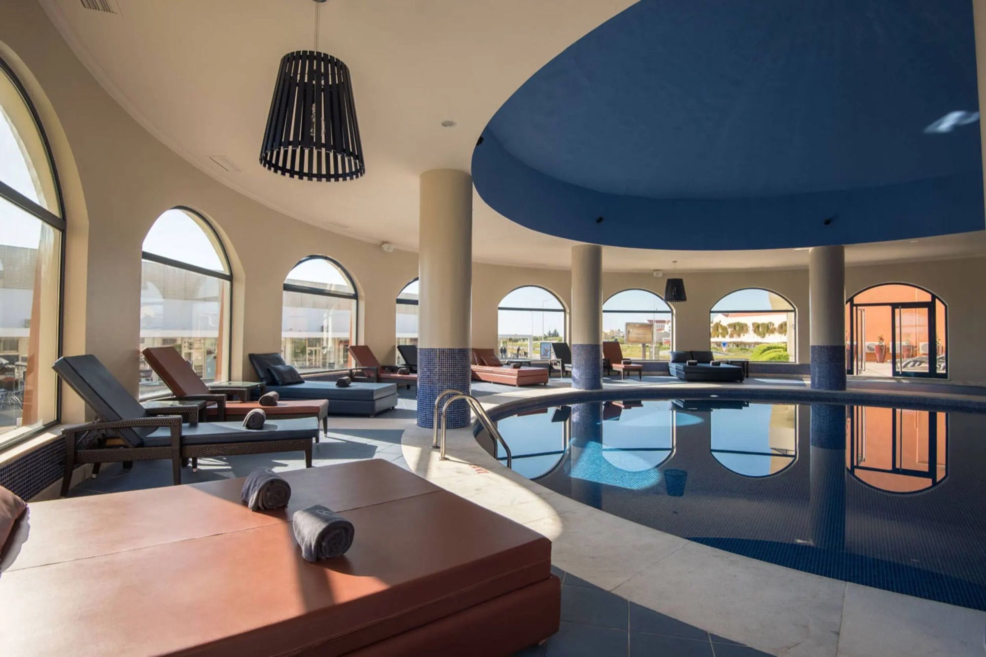 Heated indoor pool at the Satsanga Spa