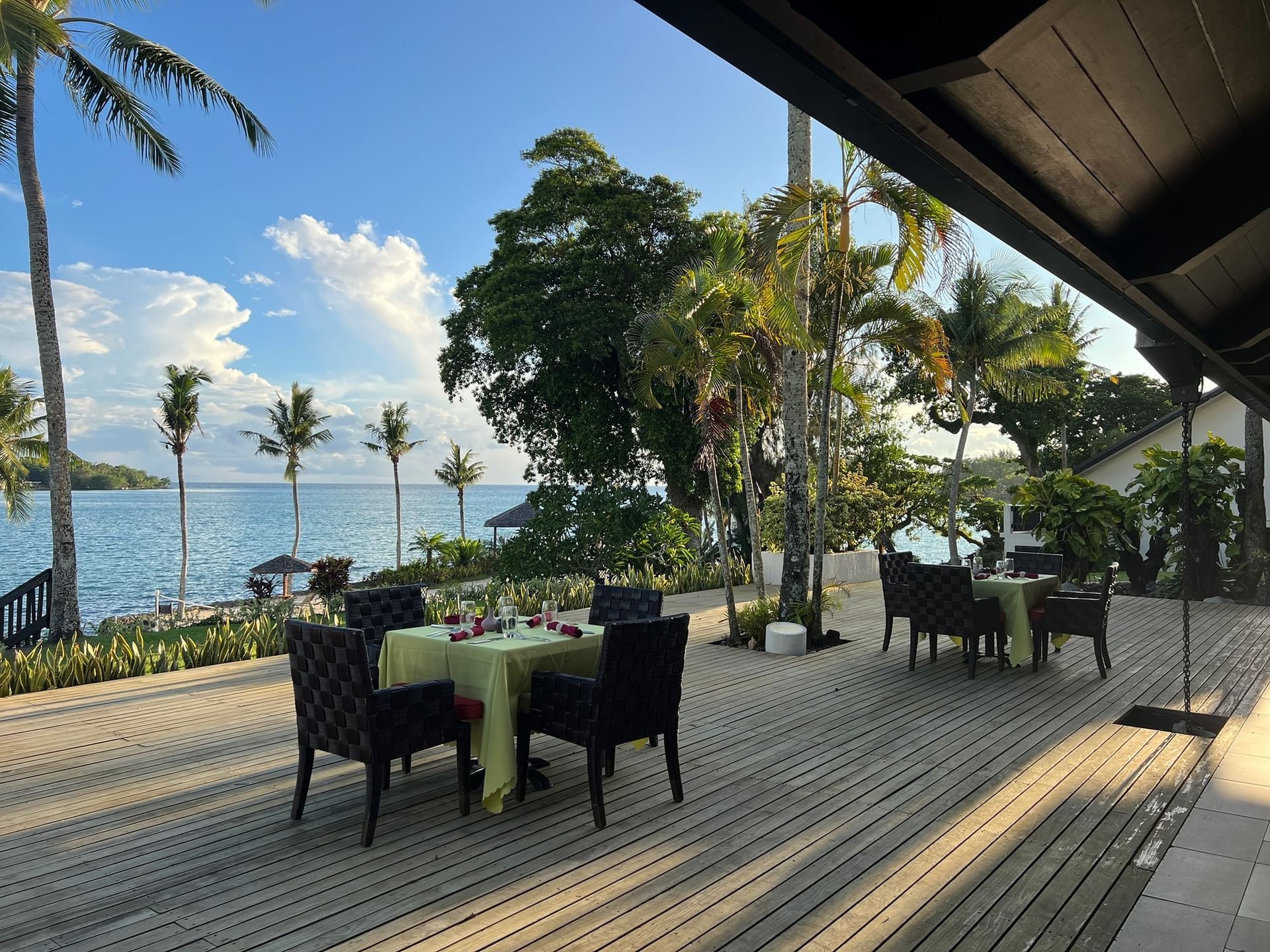 Lagoon-side terrace restaurant
