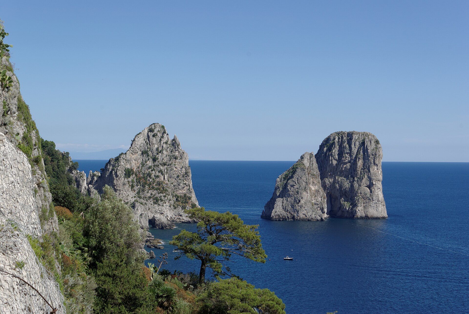 The Faraglioni stacks and Capri's south coast