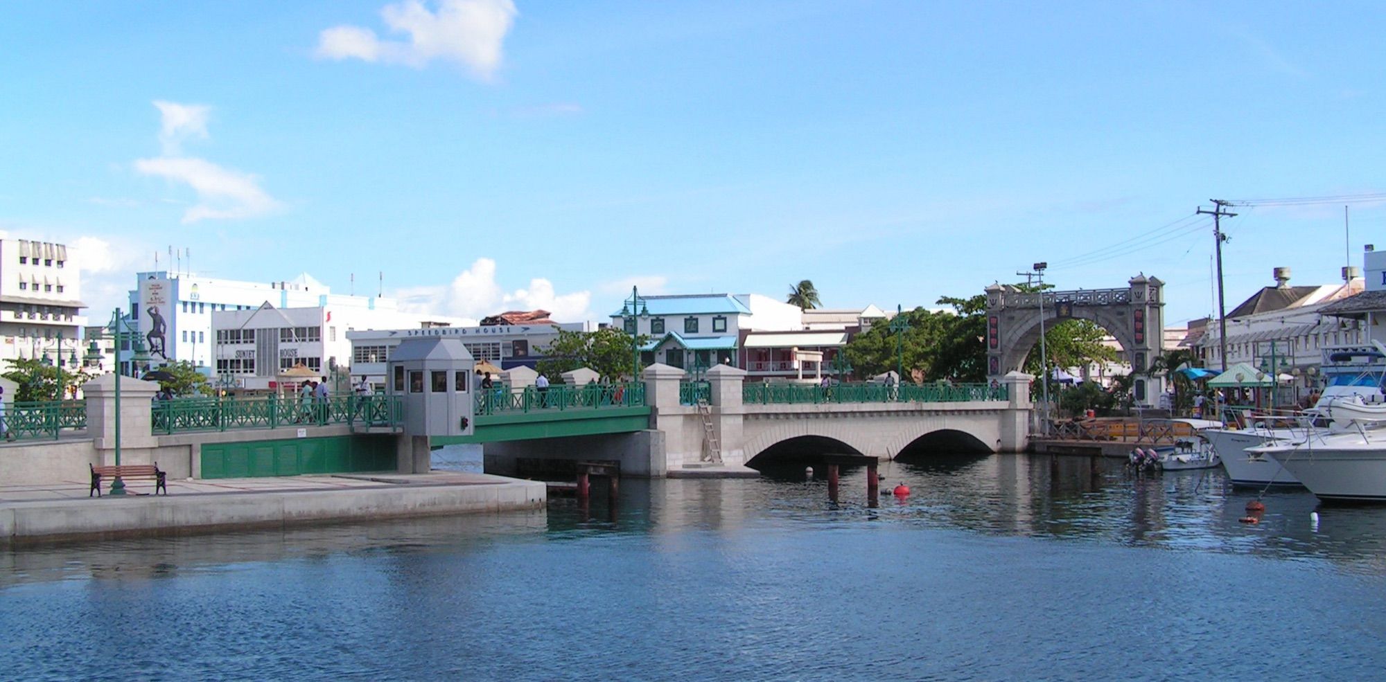 Chamberlain Bridge over the Careenage in central Bridgetown