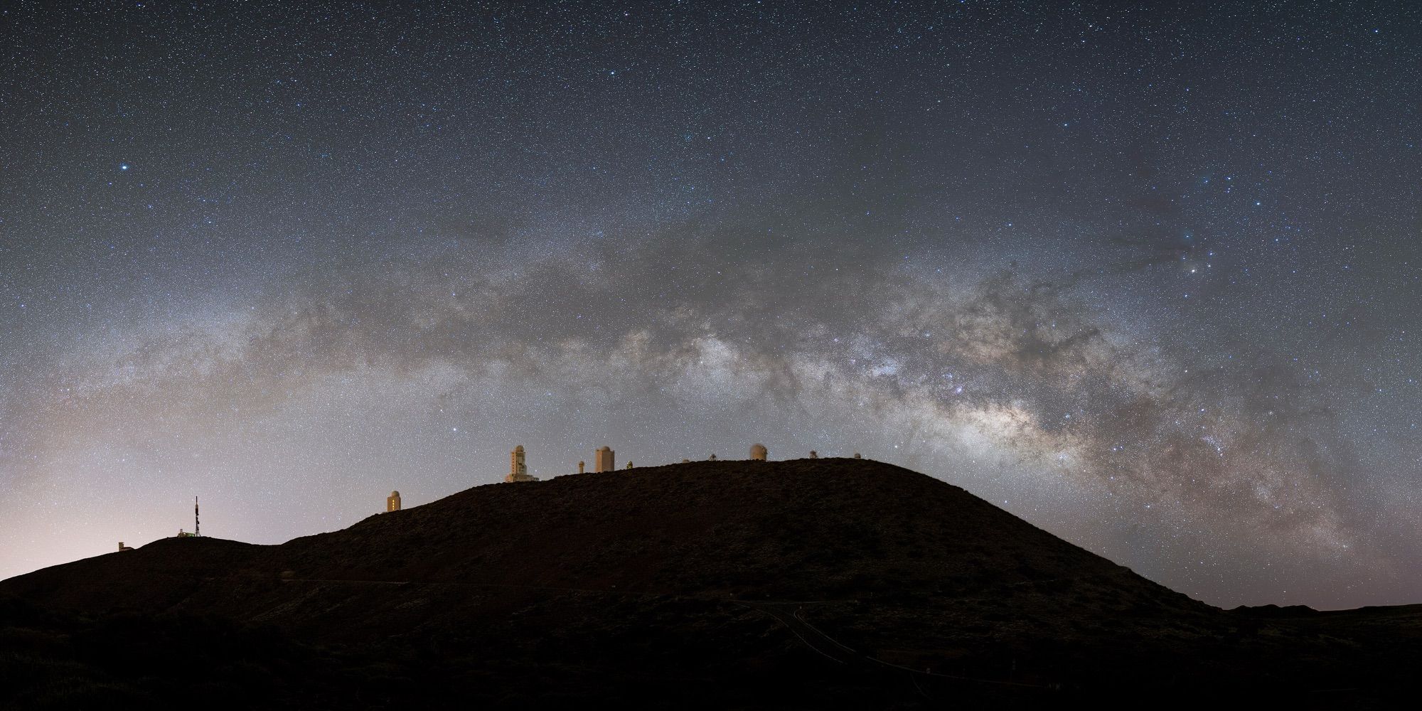 Milky Way over the Teide Observatory domes