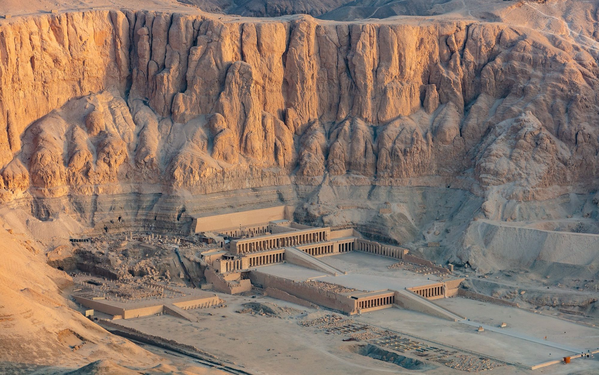 Terraced Temple of Hatshepsut beneath the cliffs of Deir el-Bahari