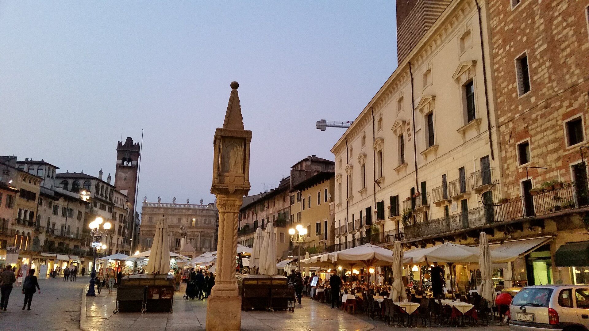 Piazza delle Erbe in the evening