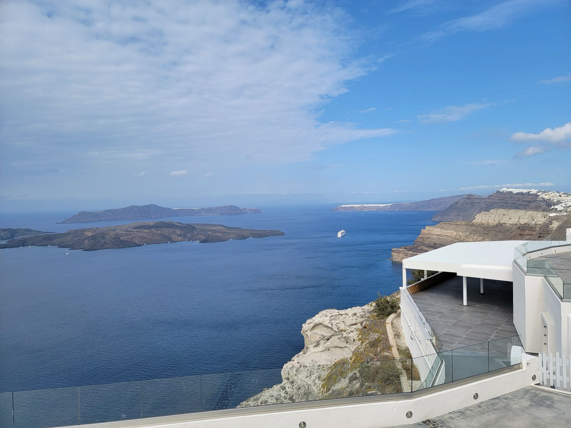 View over the caldera from the Santo Wines terrace