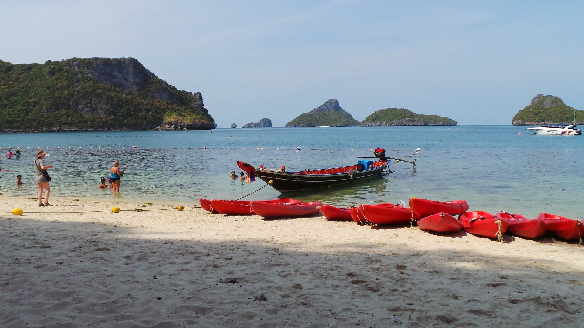 Beach with kayaks on Koh Wua Talap